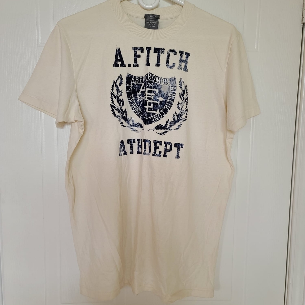 Abercrombie & Fitch Men's Muscle Short Sleeve T-shirt, Large, Cream